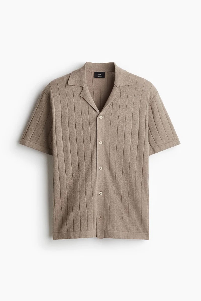 H&M  Regular Fit Linen-blend resort shirt for Men | Best Price UAE