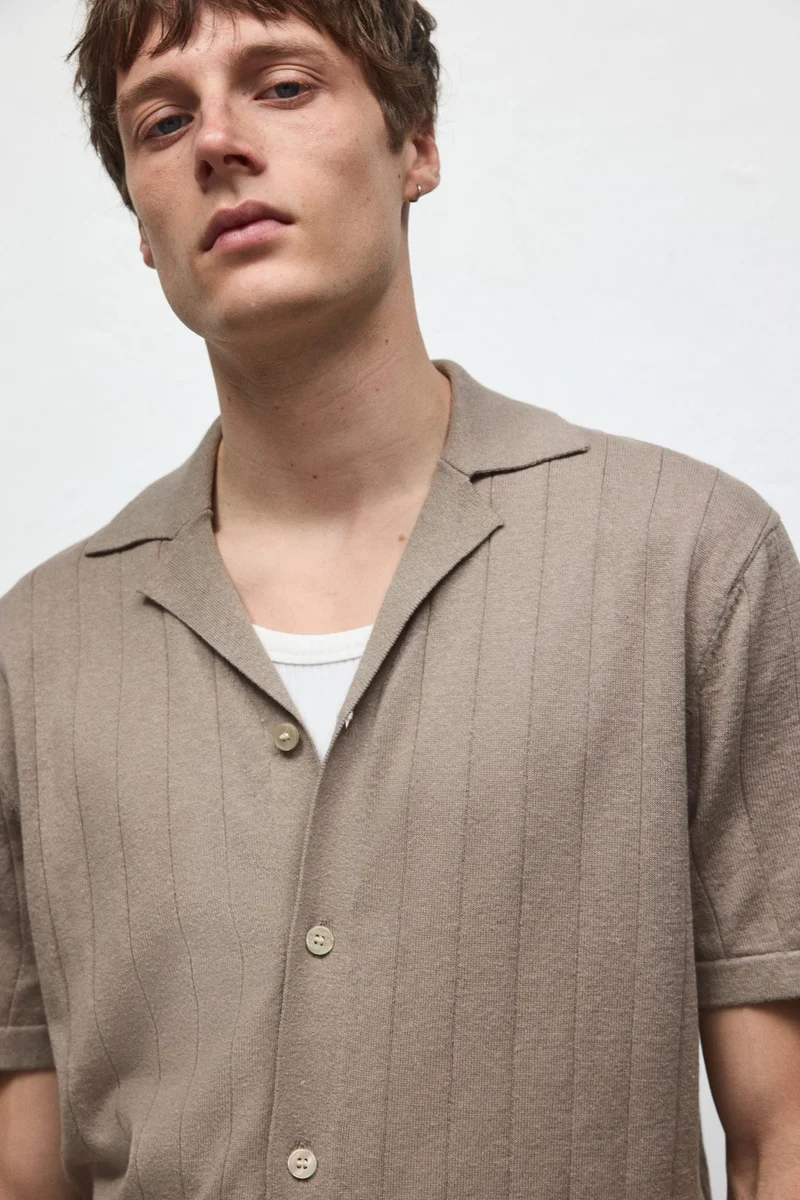 H&M  Regular Fit Linen-blend resort shirt for Men | Best Price UAE