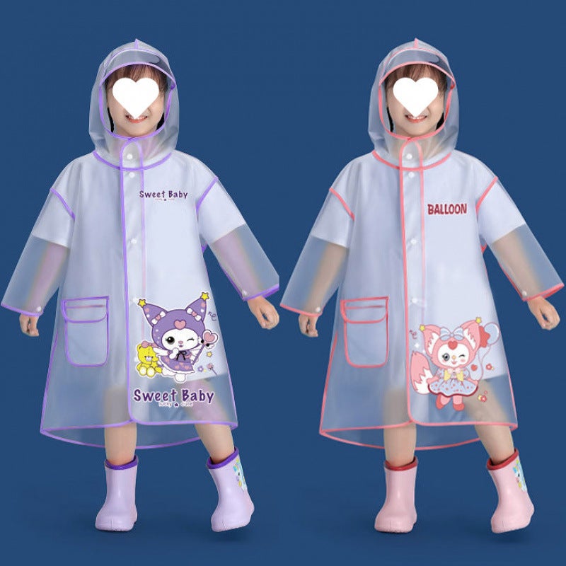 Summer Cute Poncho Waterproof One-Piece Raincoat Returning Customers Small And Small Children'S Kindergarten Baby Poncho Brim Rain - Image 5