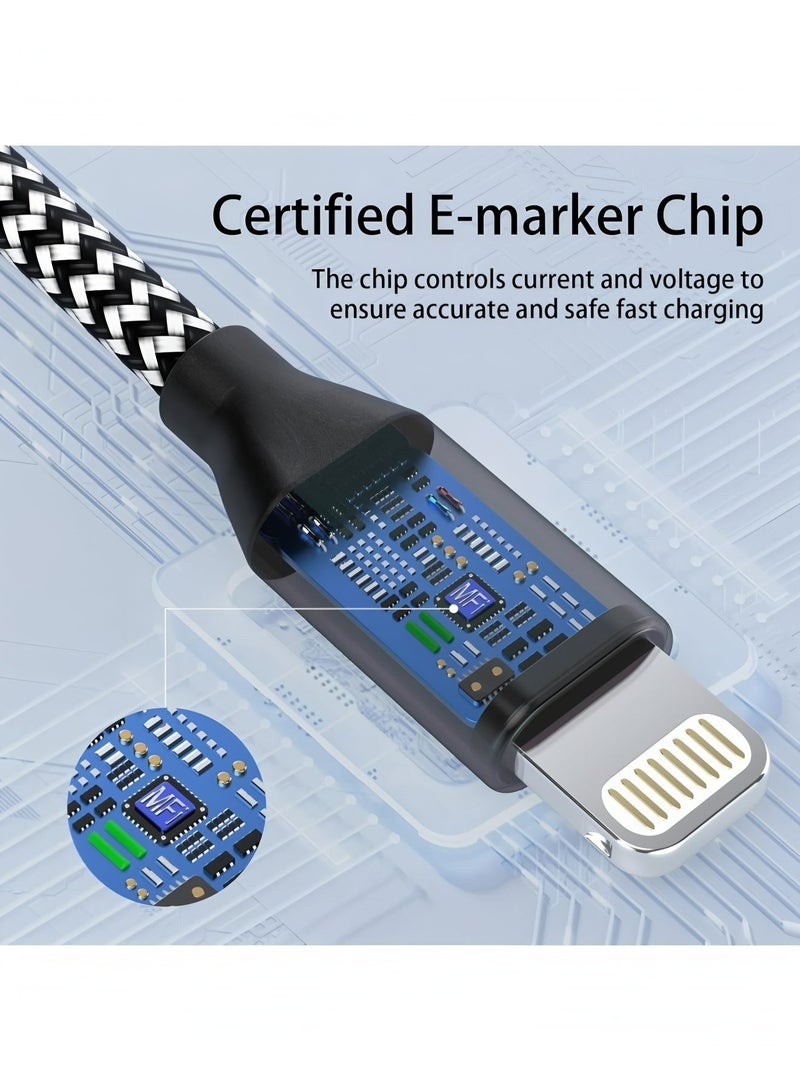 Flyview 3 pcs iPhone Charger 1.8m Apple MFi Certified Fast Charging Lightning Cable Nylon Braided High Speed Transfer Cord for iPhone 14 13 12 11 Pro Max XR XS X 8 7 6 Plus iPad and More - Image 4