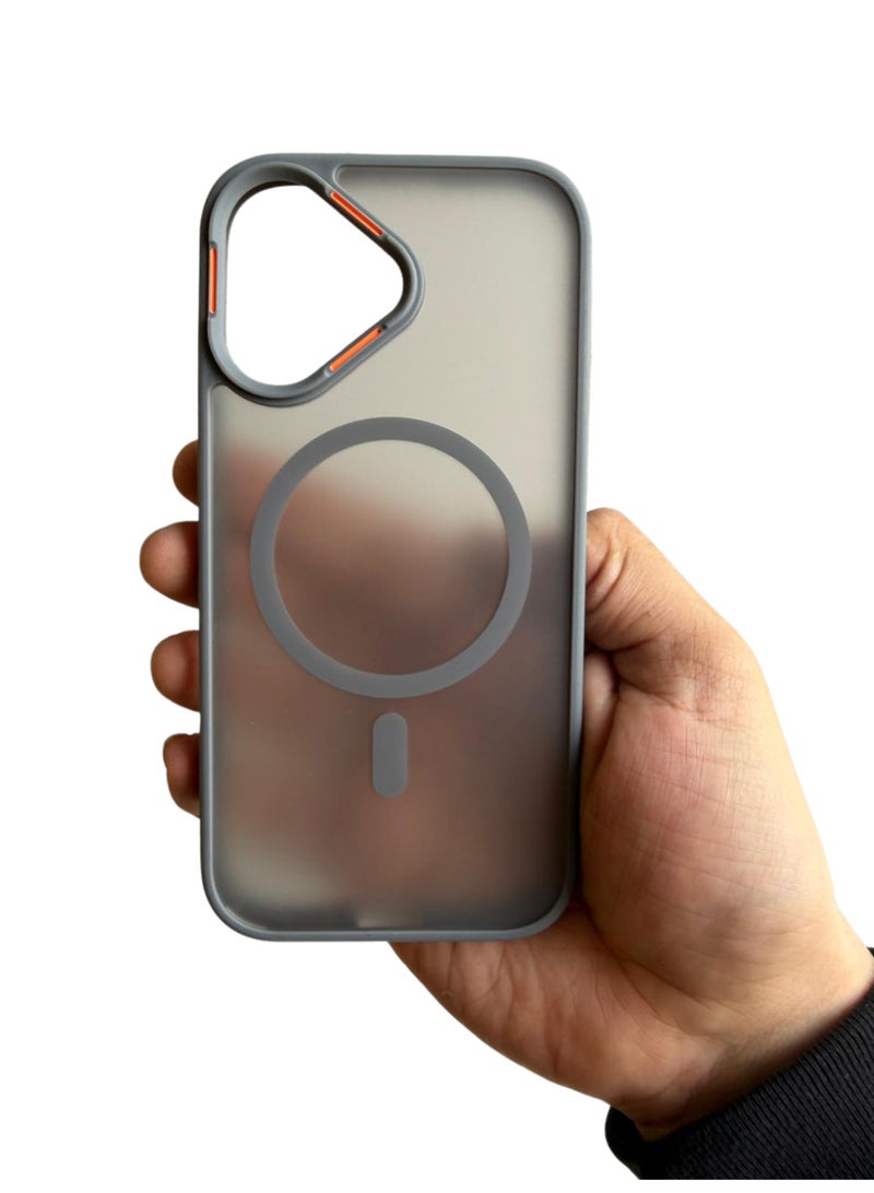 Magnetic Matte Case for iPhone 17 (6.1 Inch) – Shockproof Slim Transparent Cover with Camera Protection, Anti-Fingerprint, Wireless Charging Compatible – (Gray) - Image 1