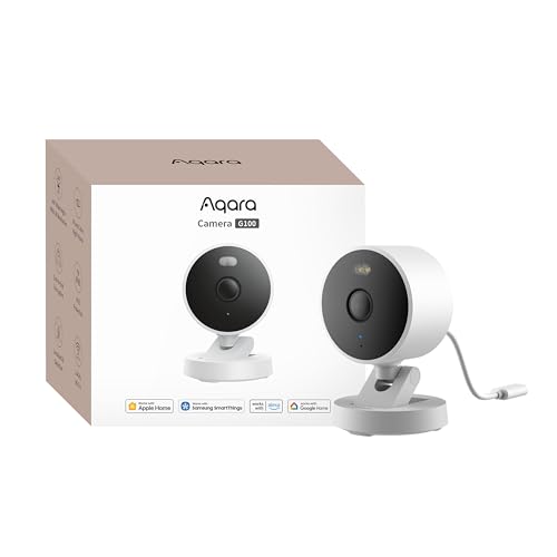 Aqara G100 2K IndoorOutdoor Security Camera HomeKit Secure Video 2Way Audio Spotlight ColorIR Night Vision AI Detection 140 FOV WiFi 6 Supports HomeKit Alexa Google and IFTTT White - Image 1