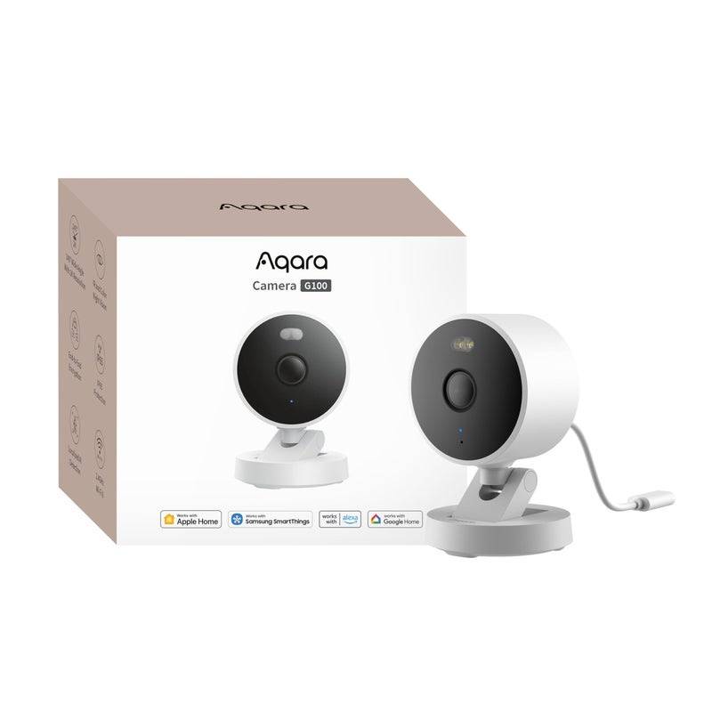 Aqara G100 2K IndoorOutdoor Security Camera HomeKit Secure Video 2Way Audio Spotlight ColorIR Night Vision AI Detection 140 FOV WiFi 6 Supports HomeKit Alexa Google and IFTTT White - Image 2