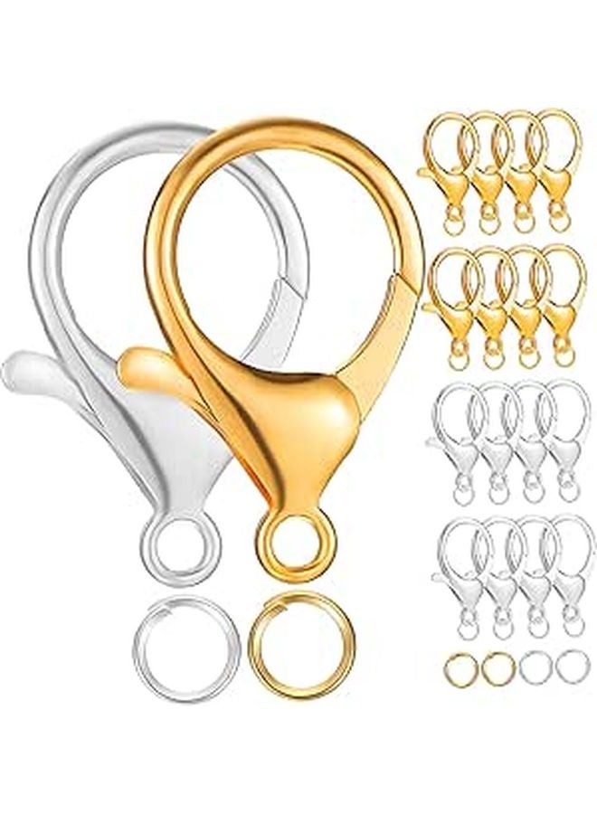 Gold Silver Lobster Claw Clasps and Jump Rings Alloy Jewelry Findings Kit for DIY - Image 1