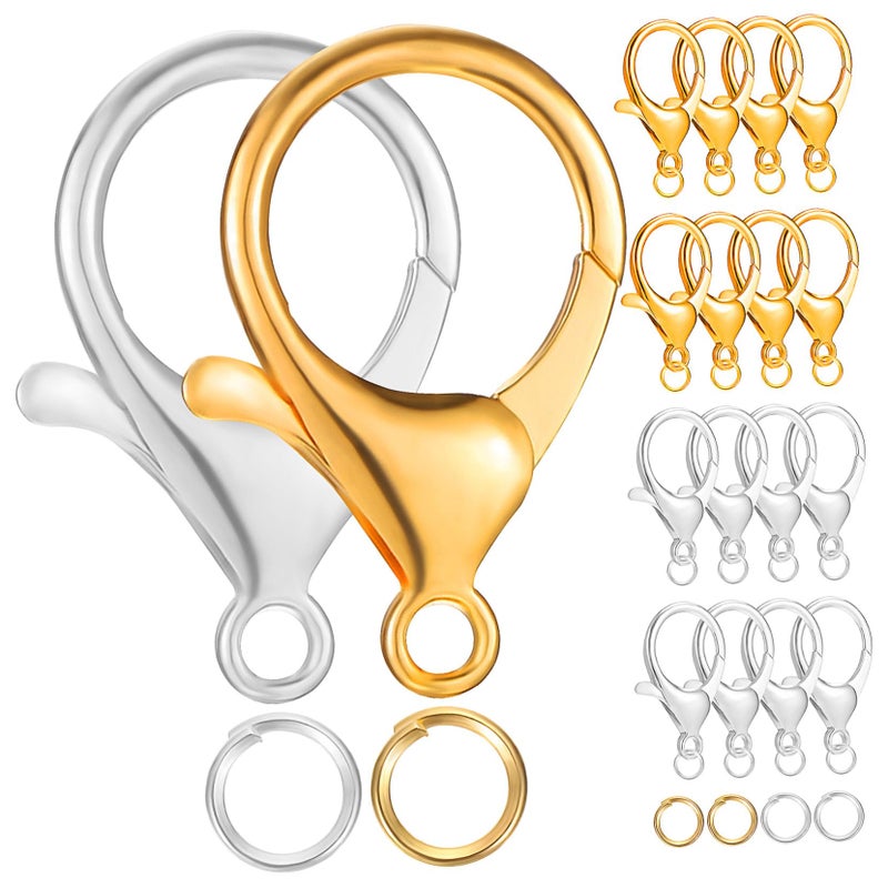 Gold Silver Lobster Claw Clasps and Jump Rings Alloy Jewelry Findings Kit for DIY - Image 2