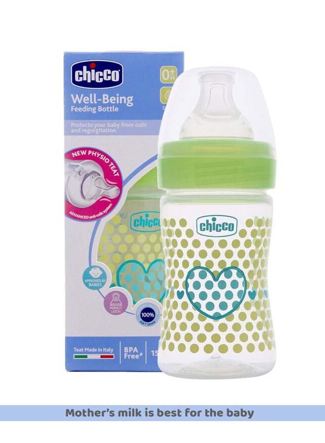 Chicco زجاجة تغذية الرفاهية (150 مل، بطيء) 0م+ تدفق متوسط (أخضر) - Image 2