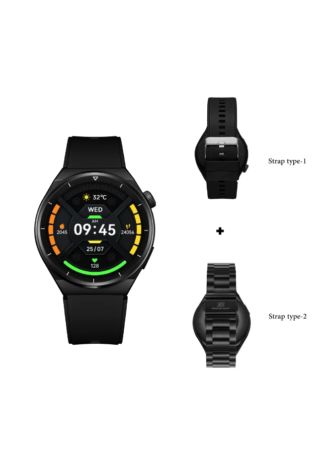 كينيث سكوت Unisex Silicone & Bracelet Smart Watch KG10X-XSBBX - 46.2 mm