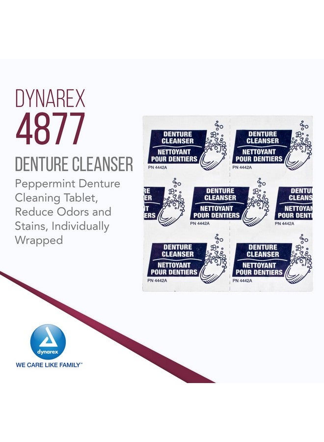 Dynarex Denture Cleanser Tablets - Reduce Odors & Stains - Individually Wrapped, Peppermint Denture Cleaning Tablets - Box of 40 Tablets - Image 2