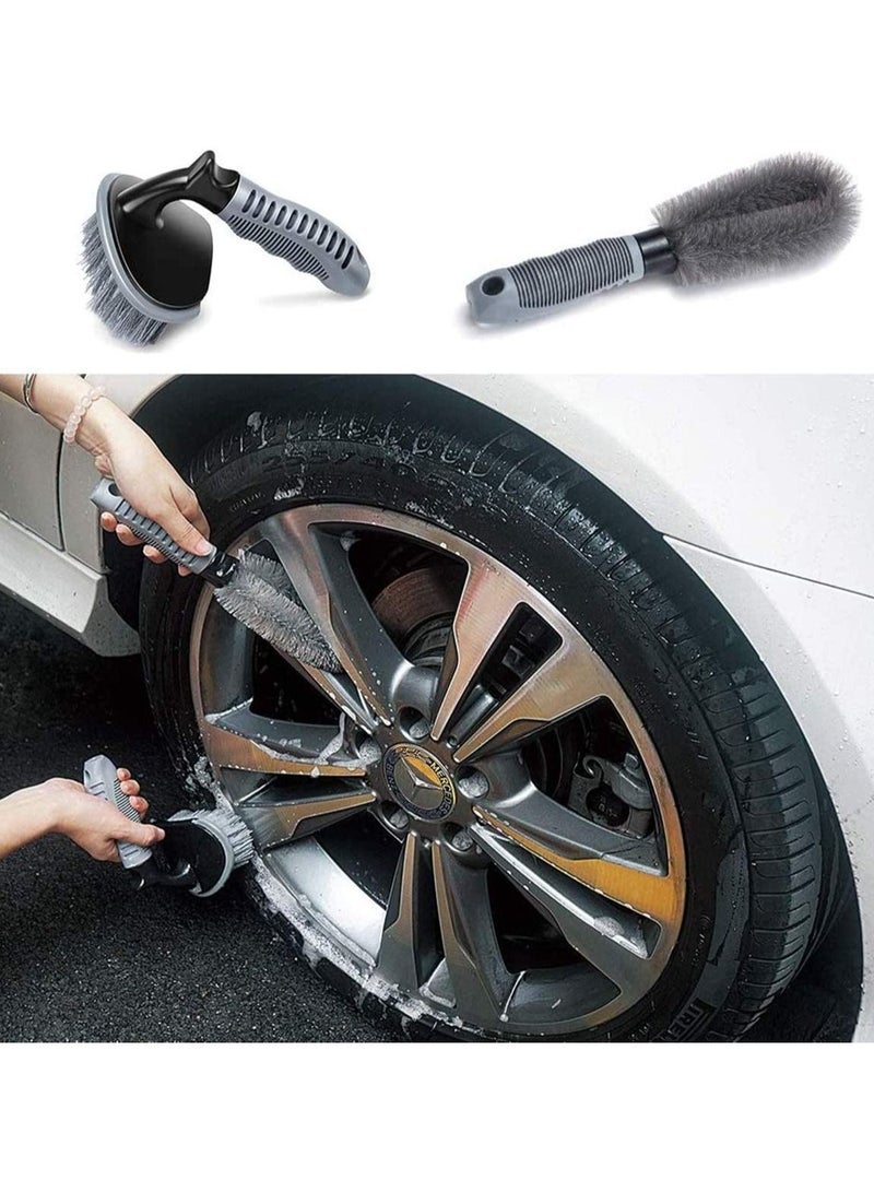 Y&D Car Wheel Cleaning Brush Set Washing Tool Rim Cleaner for Alloy Motorcycle or Bicycle Tire 3 Pieces  - Image 5