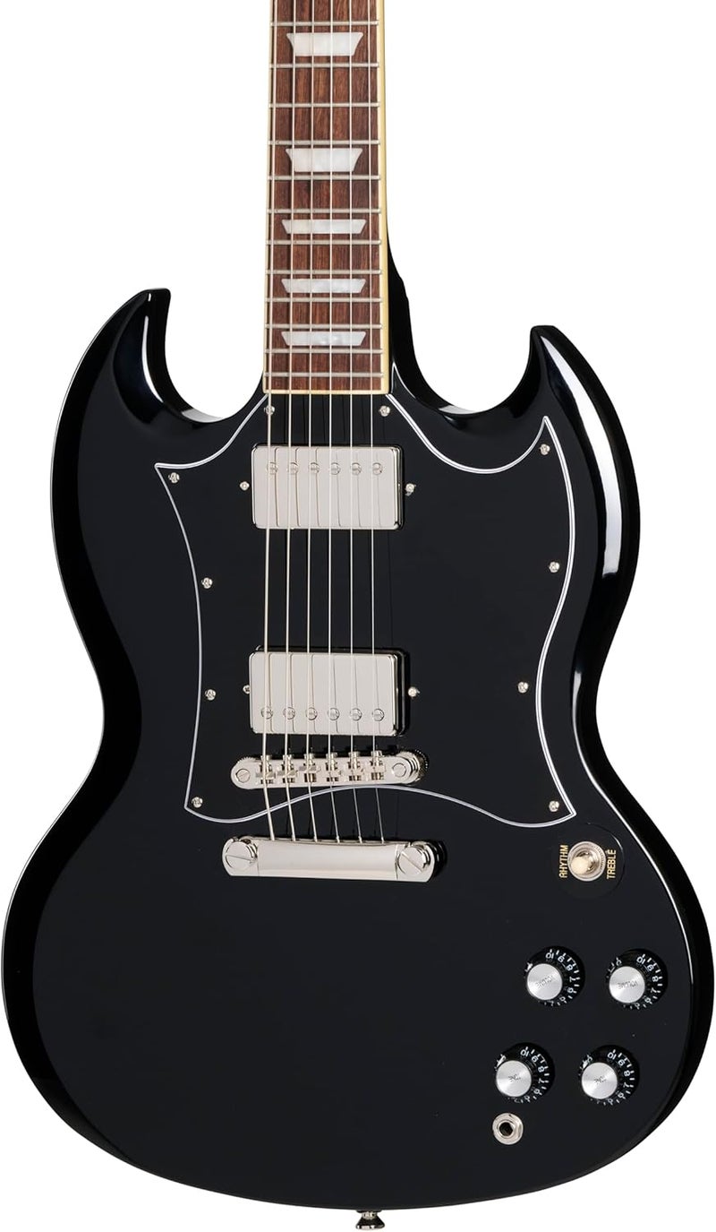 Epiphone SG Standard Electric Guitar in Ebony with Gig Bag - Image 2
