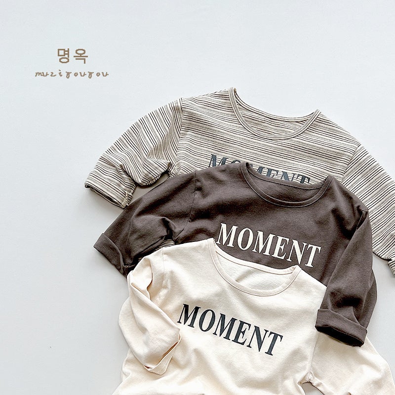 Children'S T-Shirt New Boys And Girls All-Match Korean Cotton Long-Sleeved T-Shirt Children'S Baby Letter Printing - Image 3