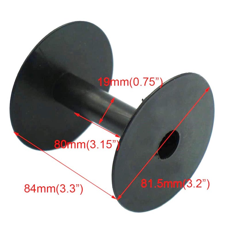 Bluemoona بلو مونا 10 قطعة - بكرات بلاستيكية فارغة ذات نهايات دائرية لمجموعة متنوعة من أحجام الحبال والشريط (أسود) - Image 3