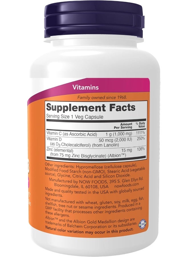 now C-1000 +Zinc+D-3 100 Vcaps - Image 2
