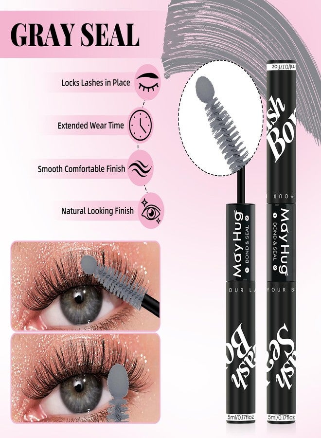 Mayhug Gray Lash Bond and Seal Kit with Lash Glue Remover and Tweezers Long-Lasting, Waterproof For DIY Eyelash Extension At Home Use Beginners Friendly Kit 4-in-1 - Image 5