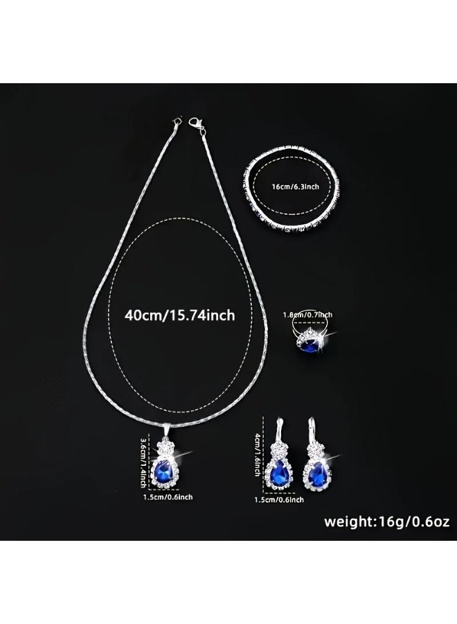 Goolsky 5pcs Elegant Women's Fashion Jewelry Set with Glass Accents - Alloy Material, Suitable for Casual Wear and Special Occasions - Image 3