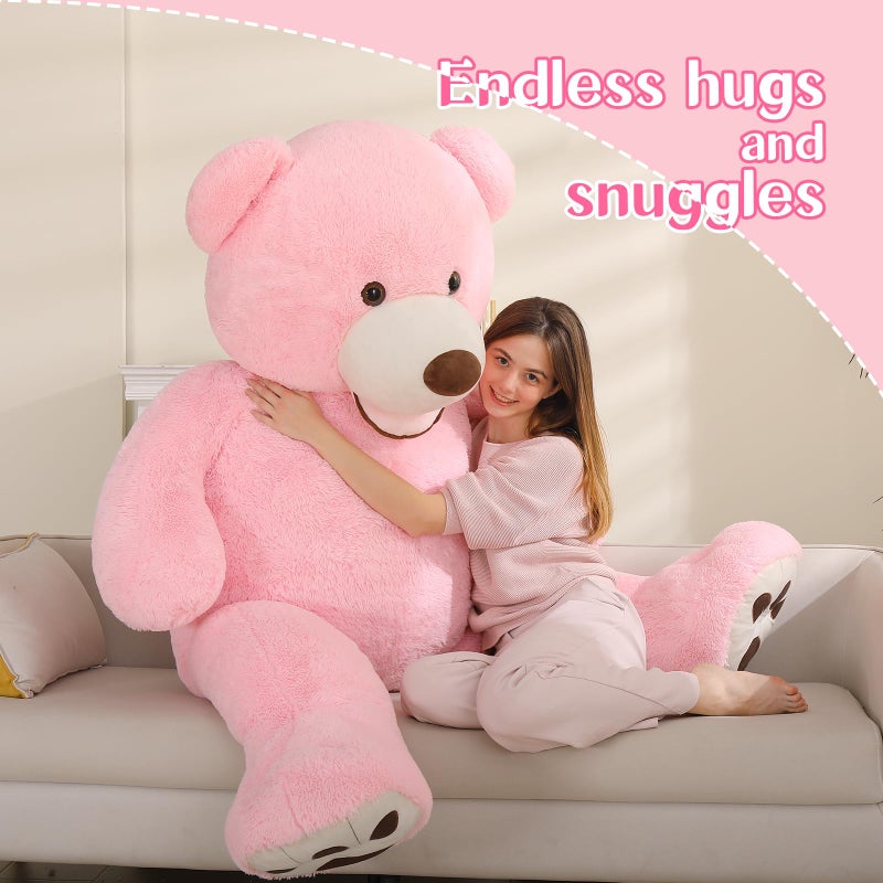 MaoGoLan Giant Pink Teddy - 6ft Stuffed Animal, Smiling Face, Large Plush - Life Size Gift for Valentines Day, Anniversary, Birthday - Image 4