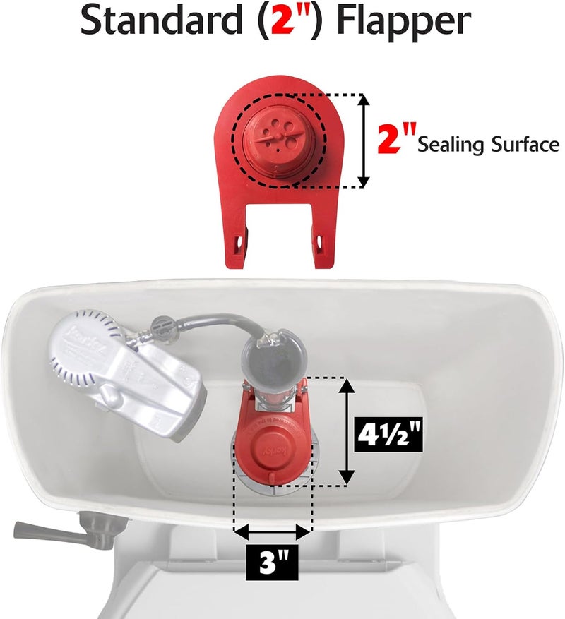 Korky Korky 818BP QuietFILL Universal Toilet Fill Valve and Premium Flapper Easy to Install and QuietMade in USA 2 Inch Black  - Image 2