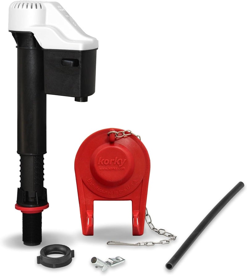 Korky Korky 818BP QuietFILL Universal Toilet Fill Valve and Premium Flapper Easy to Install and QuietMade in USA 2 Inch Black  - Image 1