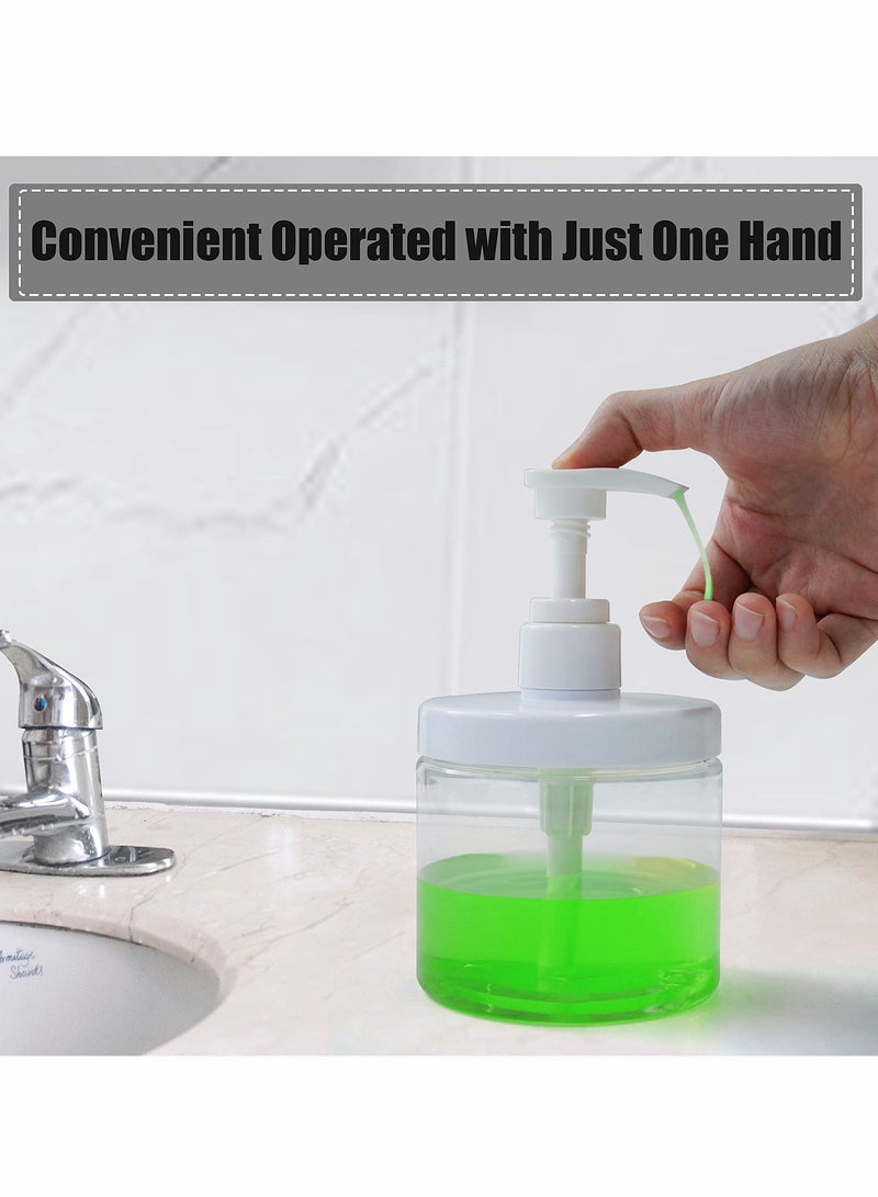 Excefore Plastic Pump Bottles, 2 Pcs  Refillable Pump Bottle Dispenser, 500ml/17oz Hand Gel Dispenser - Image 5