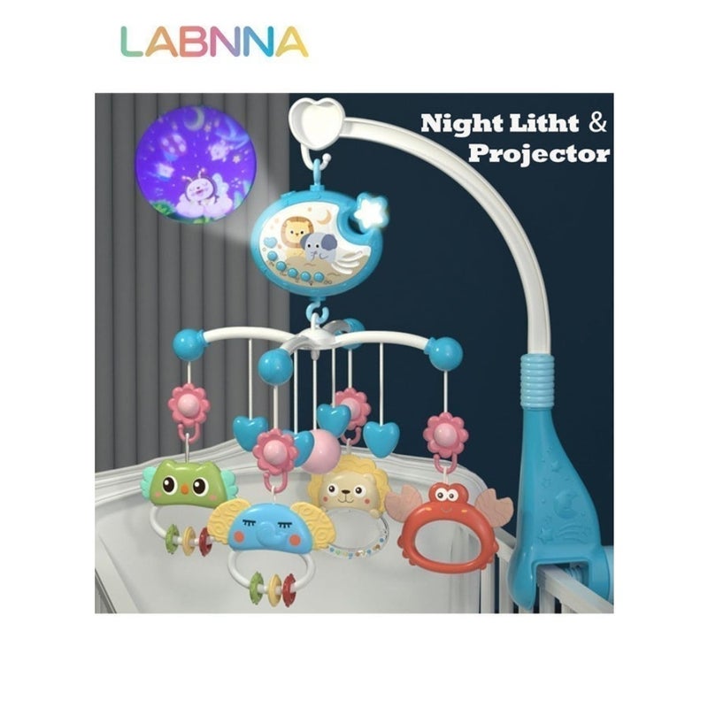 Baby Crib Mobile with Lights, Music and Teether Rattle, Universal Crib Attachment with Star Projector Function, Adorable Crib Hanging Toys, Multifunctional Hanging Toys, Ideal Nursery Toy for Babies, 3 AA Batteries Required Not Included - Image 5