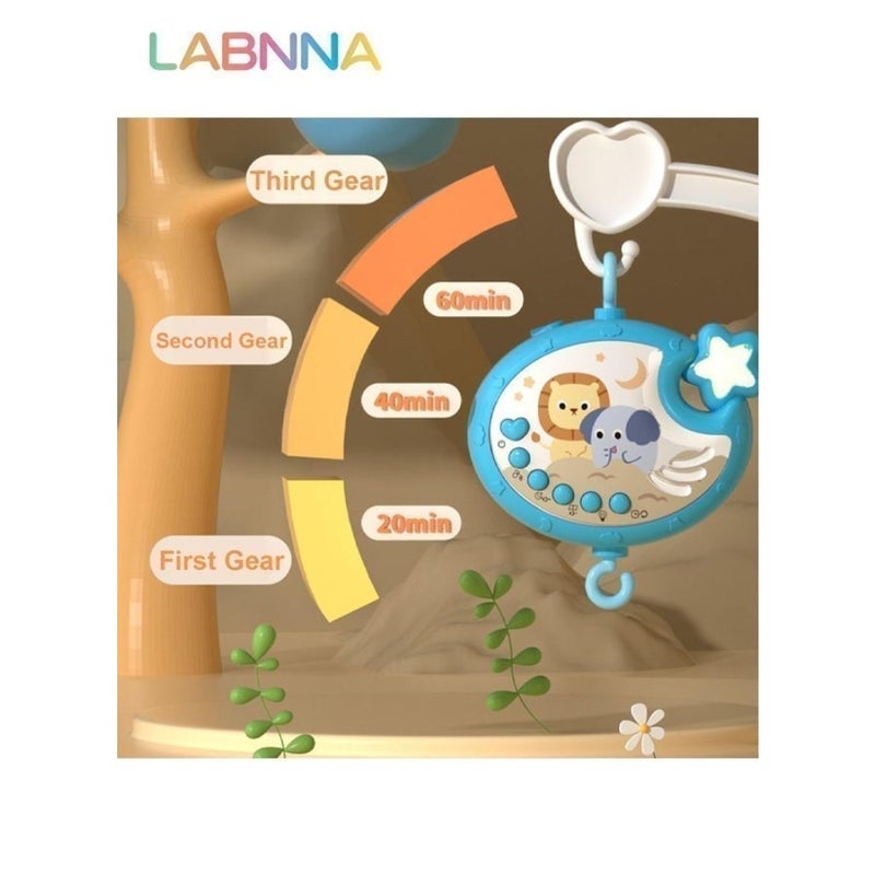 Baby Crib Mobile with Lights, Music and Teether Rattle, Universal Crib Attachment with Star Projector Function, Adorable Crib Hanging Toys, Multifunctional Hanging Toys, Ideal Nursery Toy for Babies, 3 AA Batteries Required Not Included - Image 4
