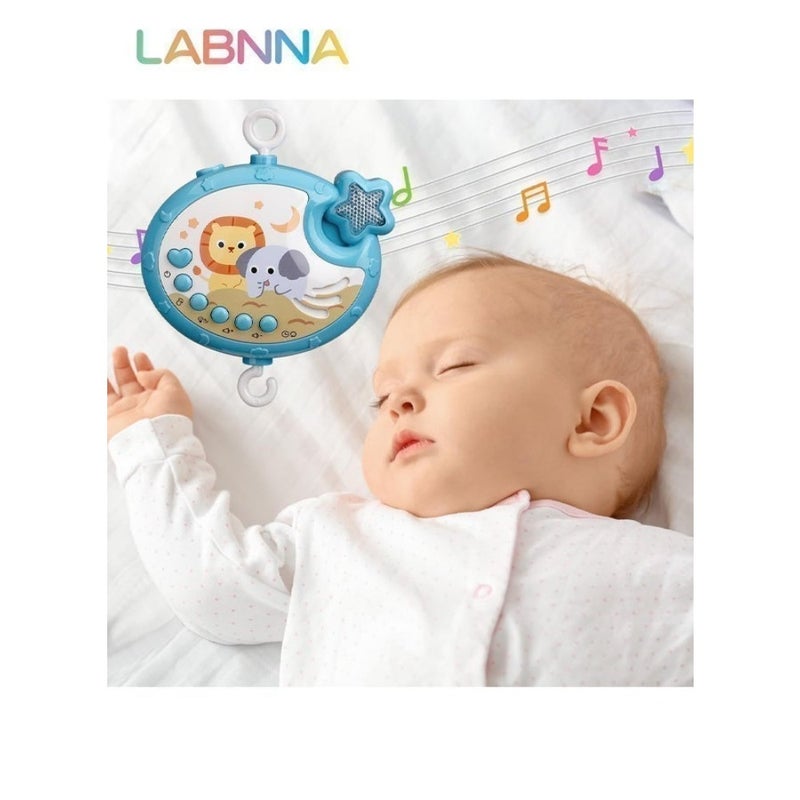 Baby Crib Mobile with Lights, Music and Teether Rattle, Universal Crib Attachment with Star Projector Function, Adorable Crib Hanging Toys, Multifunctional Hanging Toys, Ideal Nursery Toy for Babies, 3 AA Batteries Required Not Included - Image 3