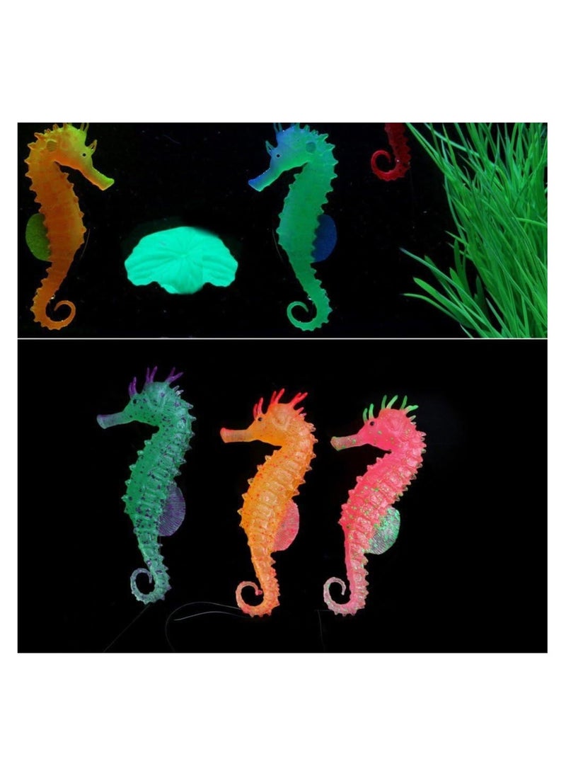 Generic 3Pcs Aquarium Ornament Glowing Floating Effect Artificial Sea Horse for Fish Tank Decoration  - Image 2