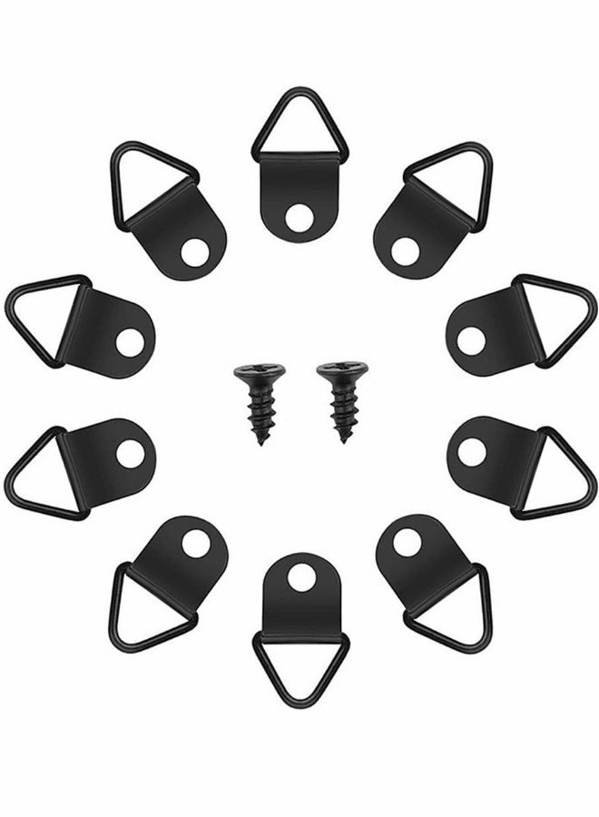 100 Pcs Picture Hooks Kit D Ring Frame Hanging Hangers Canvas Hook Wall Bracket Hanger with Screws for Mirrors, Picture Hanging, Artwork, Picture Frame Hook, Black - Image 1