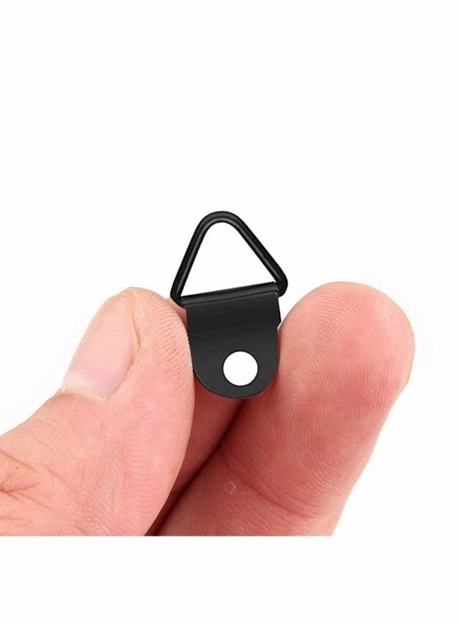 100 Pcs Picture Hooks Kit D Ring Frame Hanging Hangers Canvas Hook Wall Bracket Hanger with Screws for Mirrors, Picture Hanging, Artwork, Picture Frame Hook, Black - Image 3