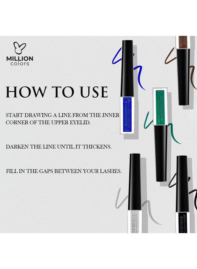 Million Colors Masterpiece Liquid Eyeliner ; Metallic Waterproof Color Eyeliner ; Quick Dry Smudge Proof ; Long Lasting Eye Makeup ; Mud Brown ; 3 Ml - Image 3