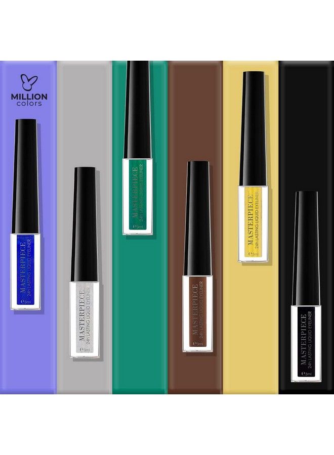 Million Colors Masterpiece Liquid Eyeliner ; Metallic Waterproof Color Eyeliner ; Quick Dry Smudge Proof ; Long Lasting Eye Makeup ; Mud Brown ; 3 Ml - Image 4