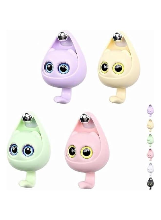 Cute Cat Wink Hooks, Adhesive Creative Hooks, Decorative for Kid's Room Entryway Office, for Key Purse Robe Bag Towel (Pink+Purple+Yellow+Green)  - Image 1