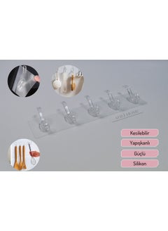 Afili Home Transparent 5-Piece Self-Adhesive Wall Hanger - Bathroom, Kitchen Organizer Hanger - Practical Hanger  - Image 2