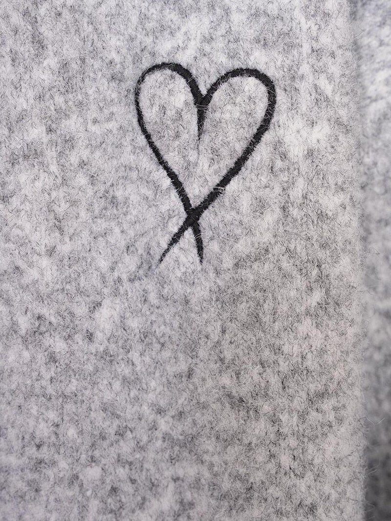 Mixray Oversized Knit Cardigan with Heart Detail - Image 5