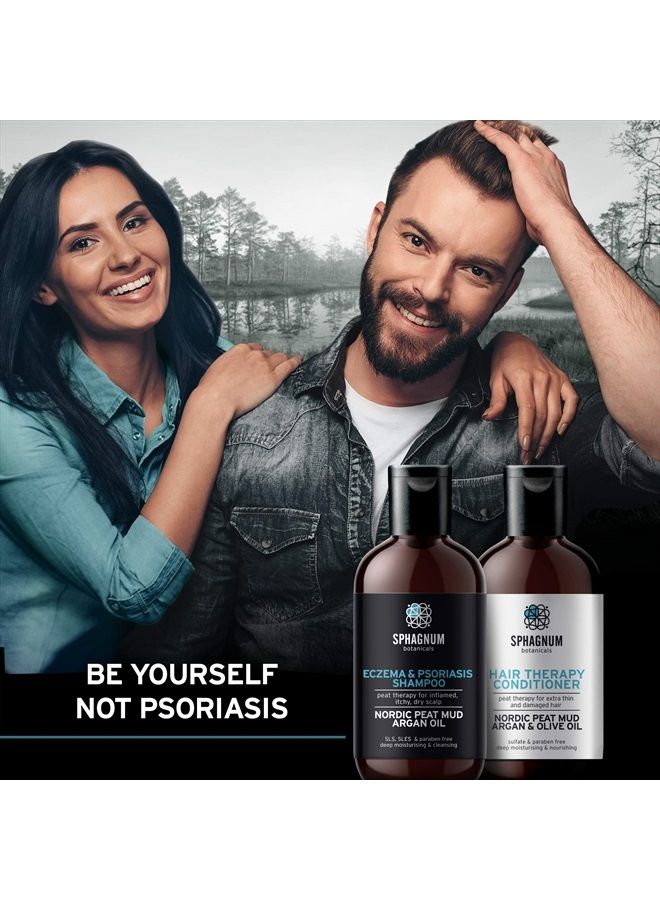 Sphagnum Botanicals Psoriasis Shampoo and Conditioner Set - Peat Mud Therapy for Itchy Scalp with Argan and Olive Oil Treatment, No Coal Tar. For Both Men and Women. 2 x 8.45 fl. Oz - Image 2