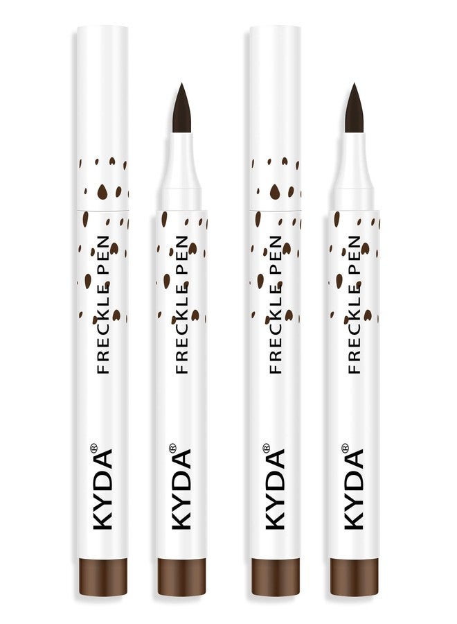 KYDA 2 Pcs Freckle Makeup Pen, Natural Lifelike Freckle Makeup Pen Magic Freckle Color, Waterproof Longlasting Soft Dot Sopt Pen, for Natural Effortless Sunkissed Makeup-Dark Brown - Image 1