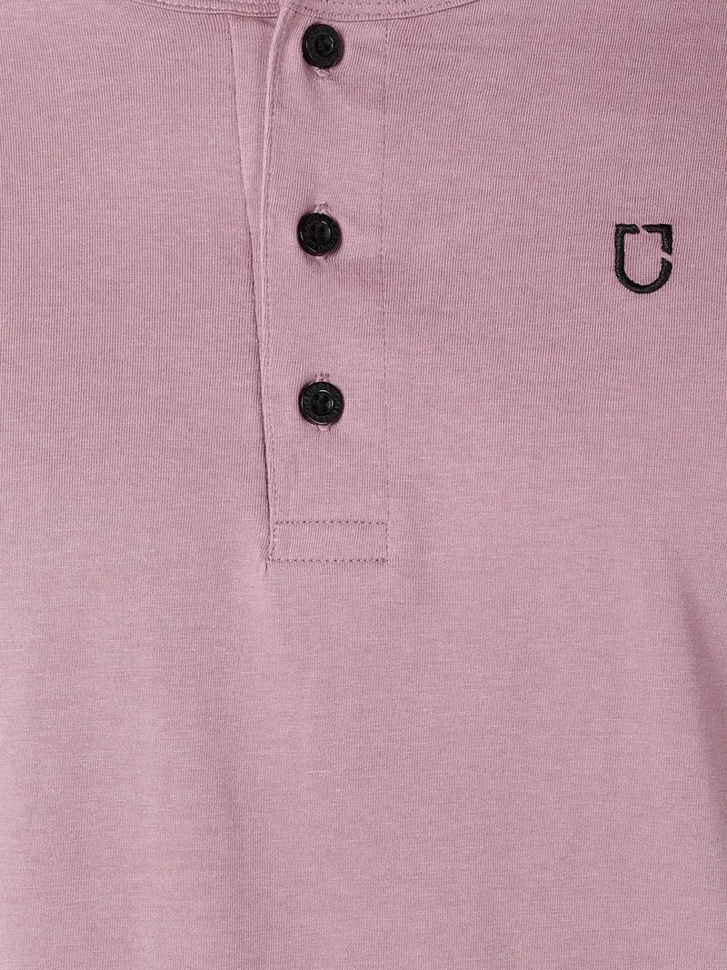 Urbano Fashion  Urbano Fashion Men's Lilac Solid Henley Neck Slim Fit Full Sleeve Cotton T-Shirt  | Best Price UAE
