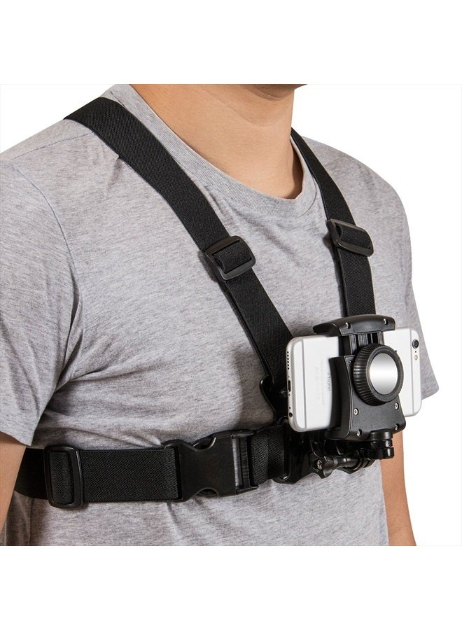 Coreal Mobile Phone Chest Mount Harness Strap Holder Cell Phone Clip Action Camera POV for Samsung iPhone Plus etc - Image 1