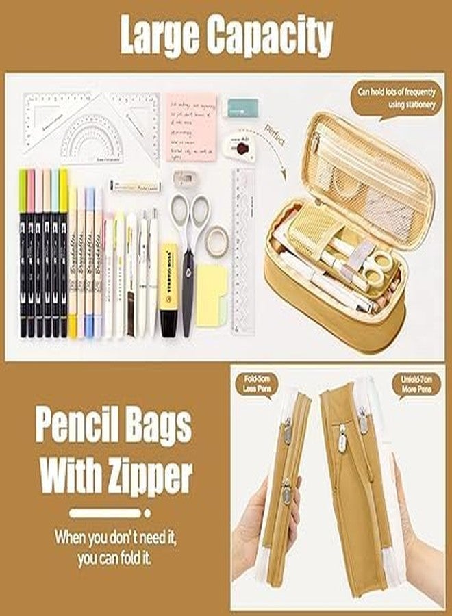 DROPOSALE Cotton Pencil Pouch Durable, Stylish & Spacious Organizer for Pens, Pencils, and Small Accessories Ideal for School, Office, and Travel Pack of 1 (Cotton Khakhi Pouch) - Image 5