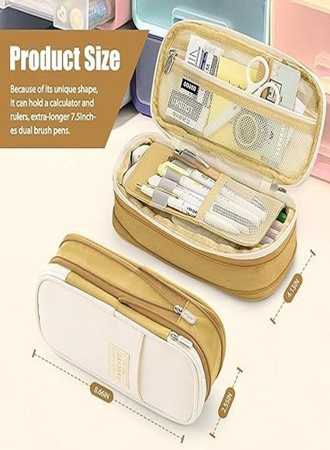 DROPOSALE Cotton Pencil Pouch Durable, Stylish & Spacious Organizer for Pens, Pencils, and Small Accessories Ideal for School, Office, and Travel Pack of 1 (Cotton Khakhi Pouch) - Image 4