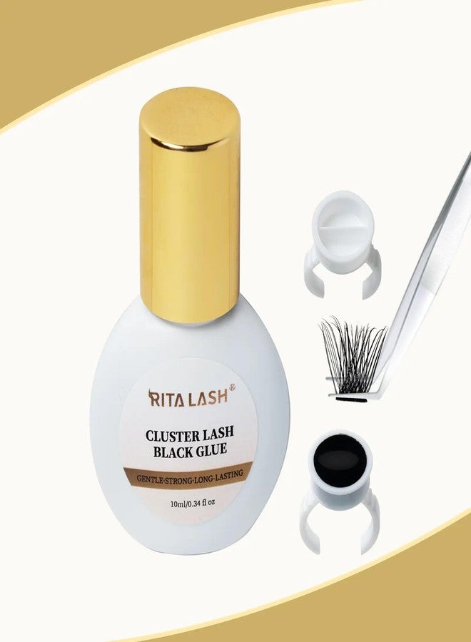 RITALASH Lash Cluster Glue Waterproof Lash Glue for Eyelash Clusters Long Lasting Black Eyelash Adhesives Strong Hold No Irritation(Black,10ml) - Image 5
