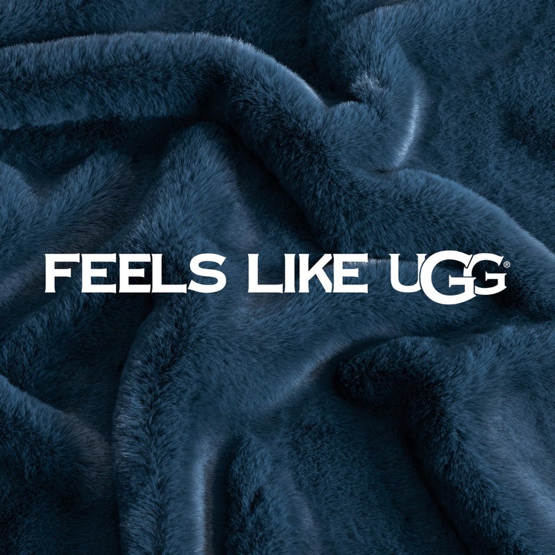 UGG Euphoria Faux Fur Throw Blanket, Soft Warm Throw Blankets for Couch or Bed, Luxury Bedroom Decor, Giftable Fuzzy Blankets, Machine Washable, 50-inch x 70-inch, Indigo Blue - Image 5