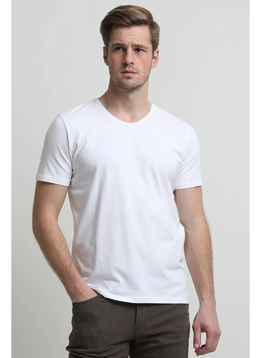 كيب Men's Cotton Blend T-Shirt 007327 White