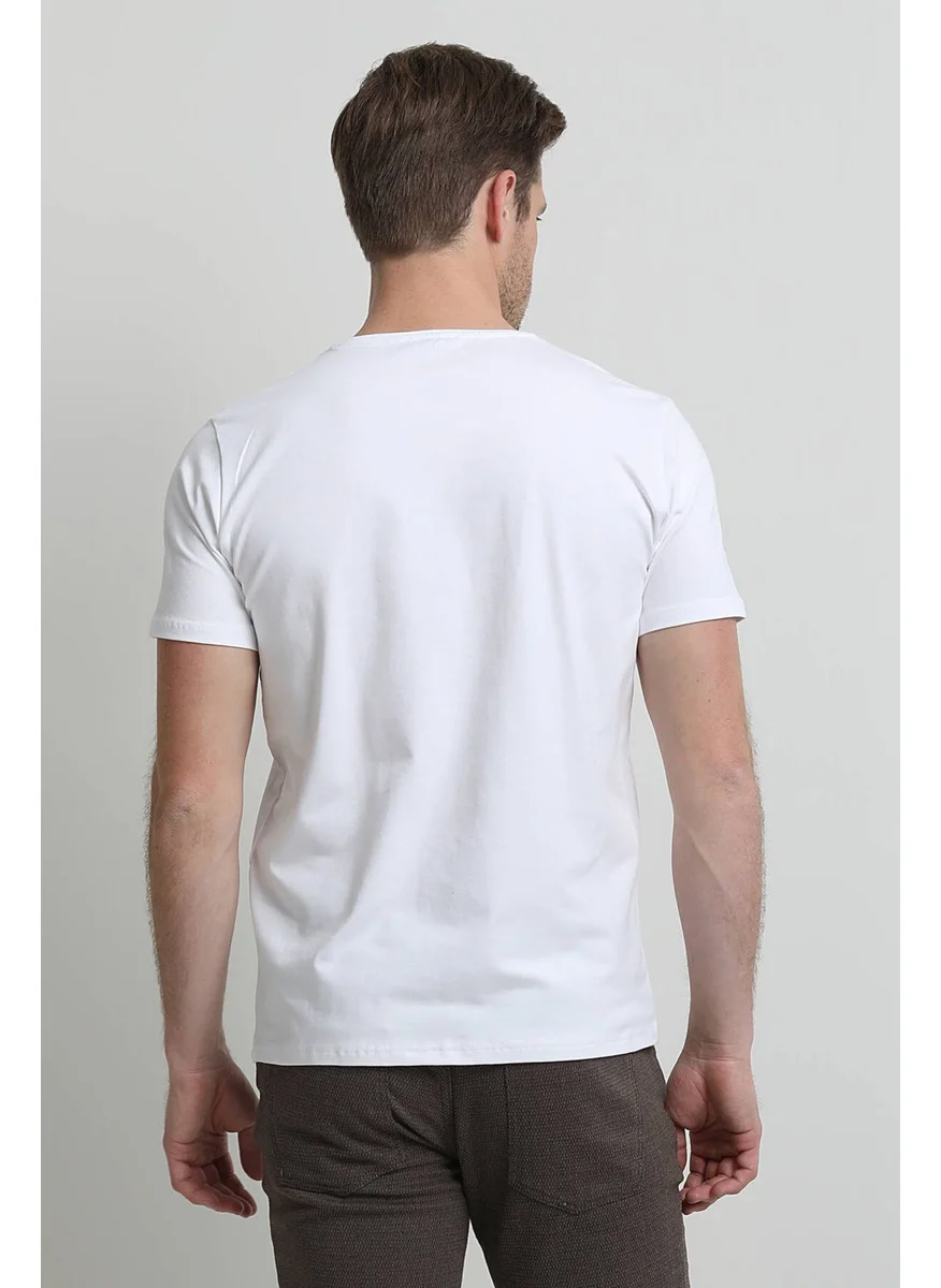كيب Men's Cotton Blend T-Shirt 007327 White