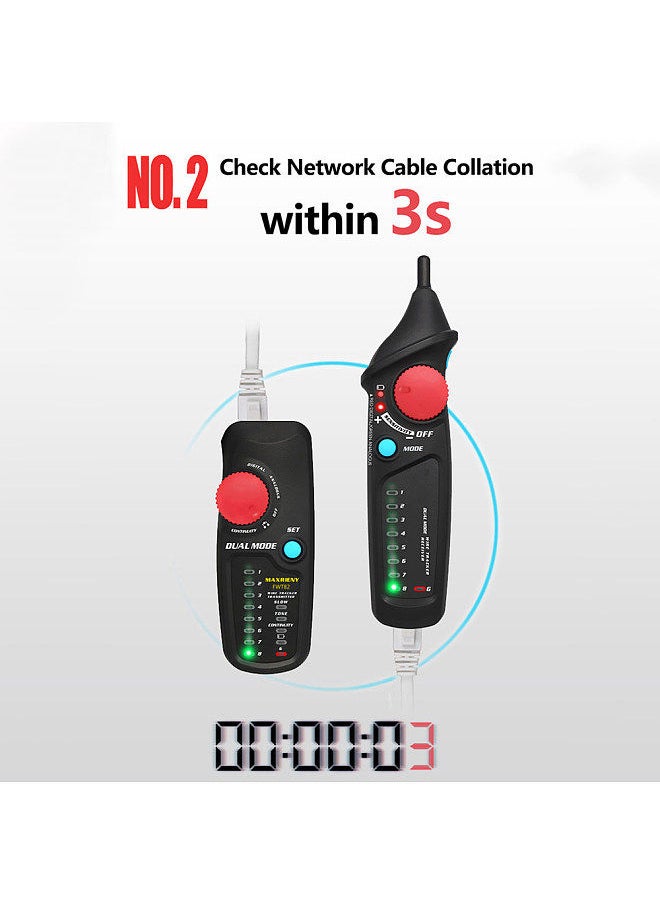 Generic - MAXRIENY FWT82 Digital and Analog Dual Mode Network Cable Tracker Wire Toner RJ45 RJ11 Ethernet LAN Tracer Analyzer Detector Line Finder Wire Tracking - Image 1