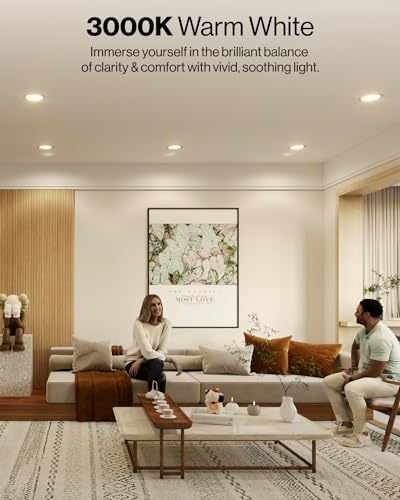 Sunco Lighting Sunco 12 Pack 6 Inch LED Can Lights, Retrofit Recessed Lighting, Smooth Trim, 965 LM, 13W (75W Equivalent), 3000K Warm White, Dimmable, Damp Rated UL. - Image 3