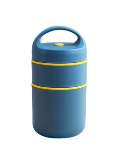 Insulated Food Jar 304 Stainless Steel 680ml 2 Tier Portable Vacuum Food Storage Container for Lunch Breakfast Soup Oatmeal Dark Blue