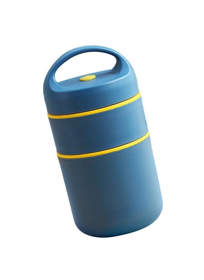 Thoraya - Insulated Food Jar 304 Stainless Steel 680ml 2 Tier Portable Vacuum Food Storage Container for Lunch Breakfast Soup Oatmeal Dark Blue - Image 1