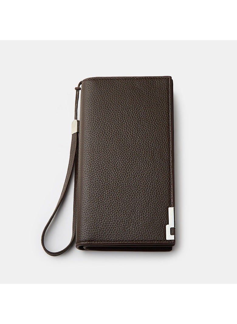 هاي هيلوك محفظة جلدية طويلة للرجال مع حجب RFID، محفظة قابلة للطي مزدوجة مع سحاب - Image 2