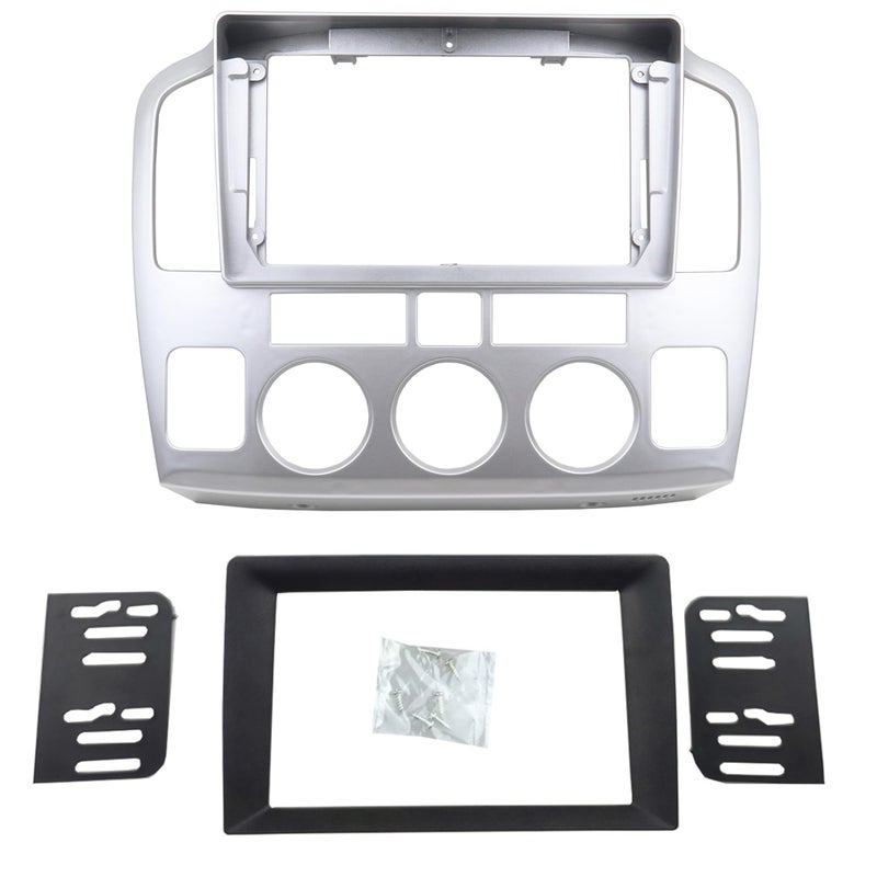 DKMUS Double Din Dash Radio Trim Kit for Suzuki Grand Vitara XL7 20012006 Installation Bezel 9 Inches Silver